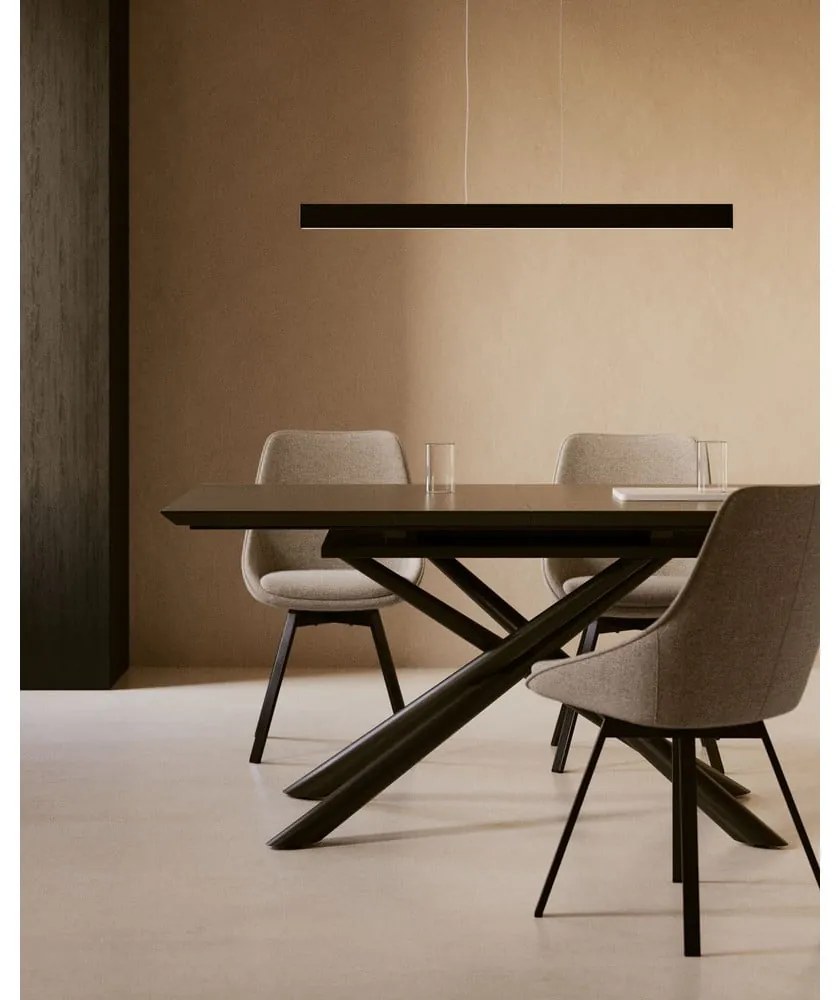 Matne čierne LED stropné svietidlo 5.5x101 cm Boadella – Kave Home