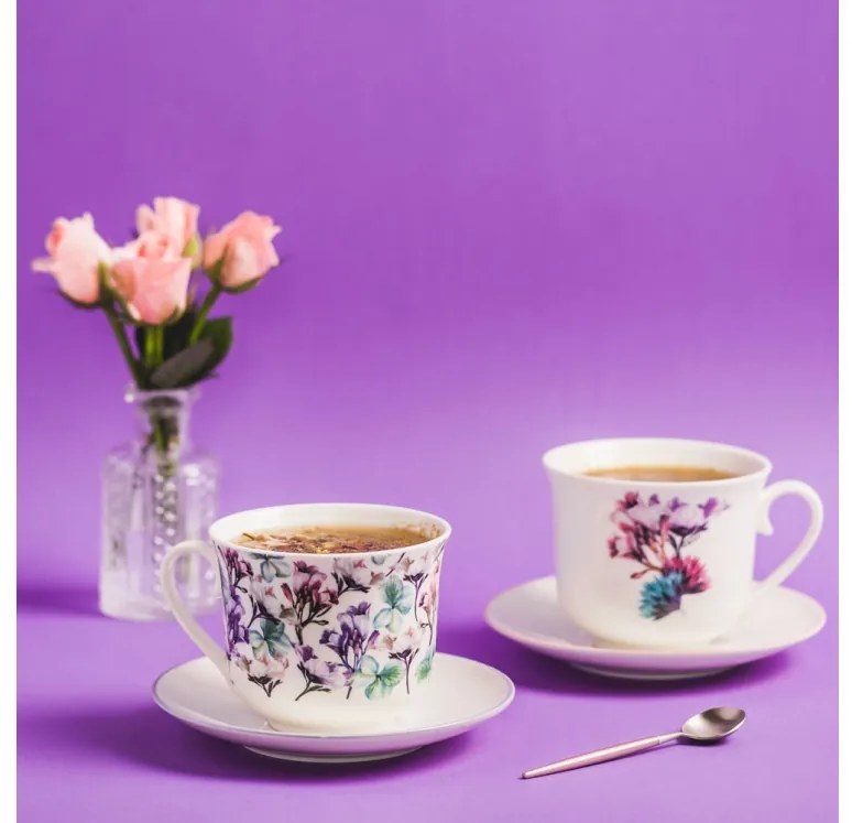 AMBITION Šálka s podšálkou Garden Cornflower 450 ml