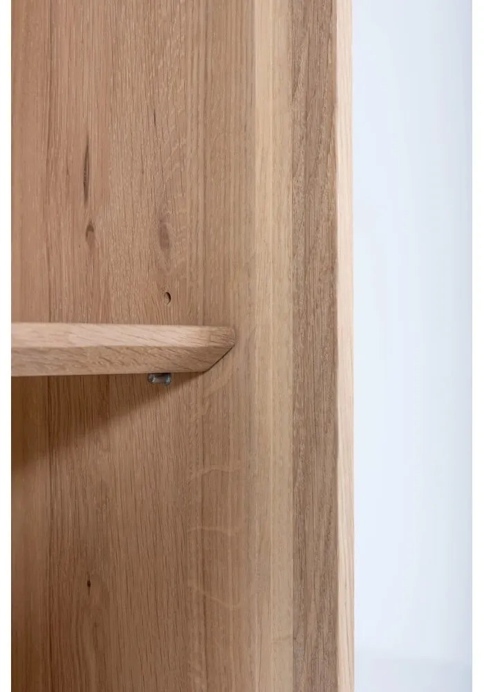 Nízka komoda z dubového dreva v čierno-prírodnej farbe 176x100 cm Fina - Gazzda