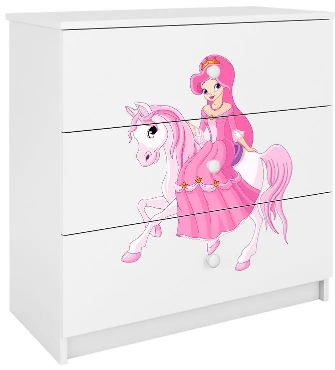 Detská komoda  Babydreams Biely – Princezná 1