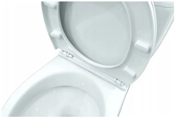 Cersanit Kaskáda, kombi wc so splachovaním 3/6l, horizontálny odpad + sedátko s polypropylénu, biela, K100-206