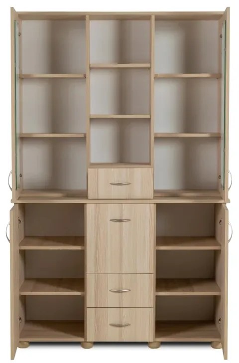 Zostava Pierot hladká, akacie (U7 satyna, sklo číre bez lepení)