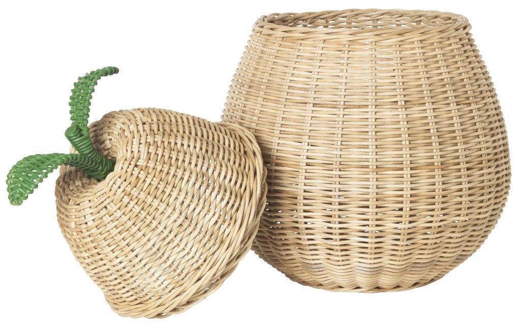 Ferm Living Prútený kôš s vekom Pear
