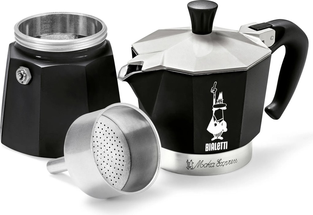 Kávovar na moka kávu Bialetti Moka Express, 190 ml, čierny