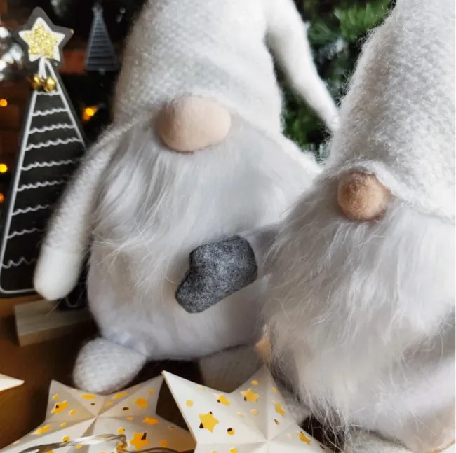 Vianočný škriatok YX045 biely