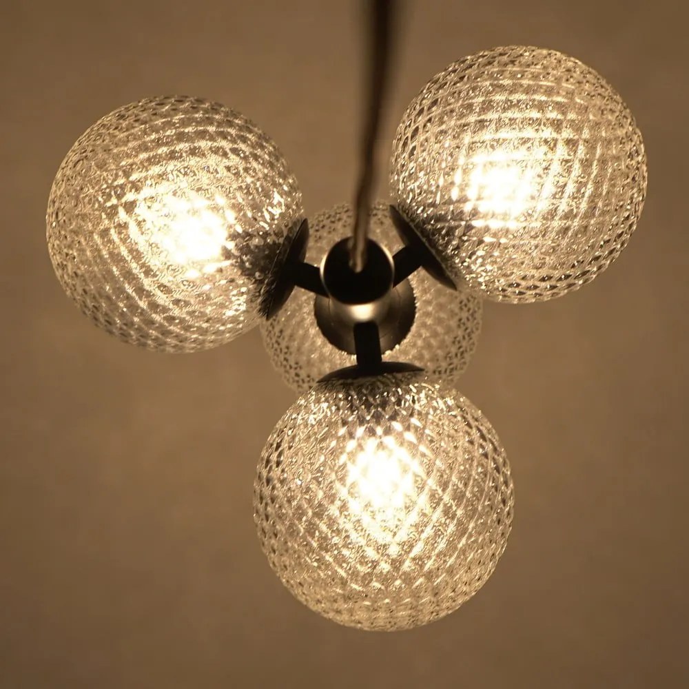 Čierne závesné svietidlo SULION Musa, výška 120 cm