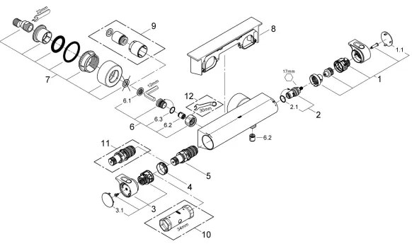 GROHE 34469001 - Termostatická sprchová batéria GROHTHERM 2000 DN 15 chróm