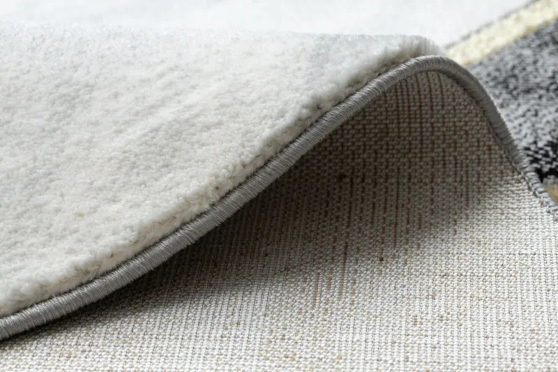 Dywany Łuszczów, Kusový koberec Emerald 1015 black and gold kruh, 200x200 (priemer) kruh, čiernobiela, obývacia izba