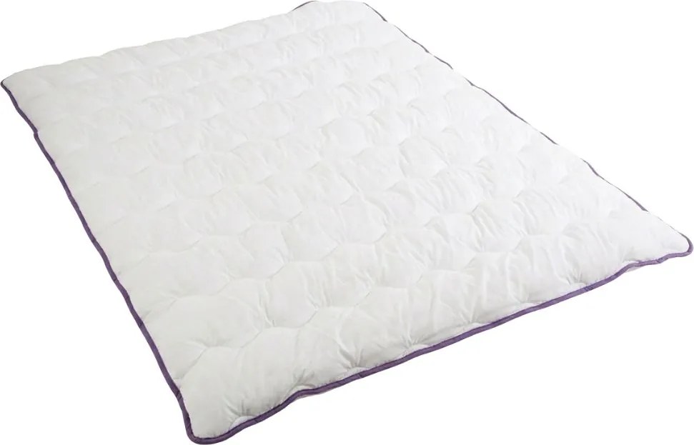 Celoročný paplón prešívaný 140x200 cm s vankúšom STELLA LEVANDUĽA 70x90 cm, biely