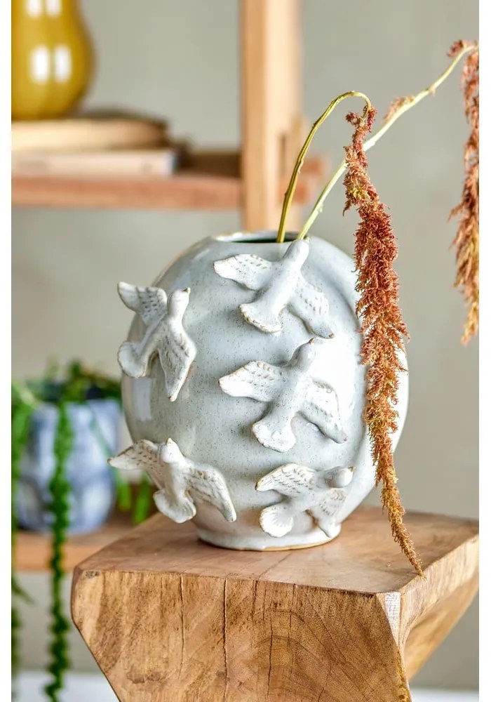 Krémová váza z kameniny (výška 25 cm) Abira – Bloomingville