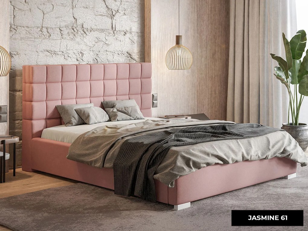 PROXIMA.store - Moderná čalúnená posteľ NOOR ROZMER: 140 x 200 cm, FARBA NÔH: chrómová