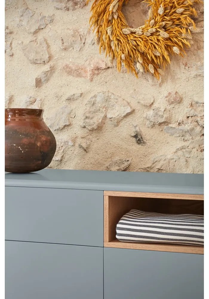 Modrá/sivá nízka komoda 120x90 cm Corvo – Teulat