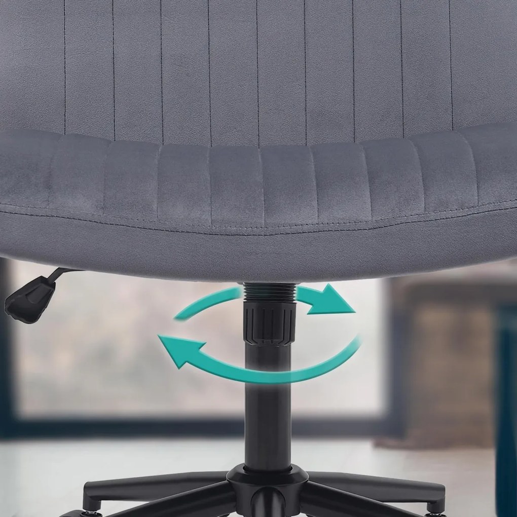 Design-Shop Kancelárska stolička Kingman zamat - Tmavo šedá