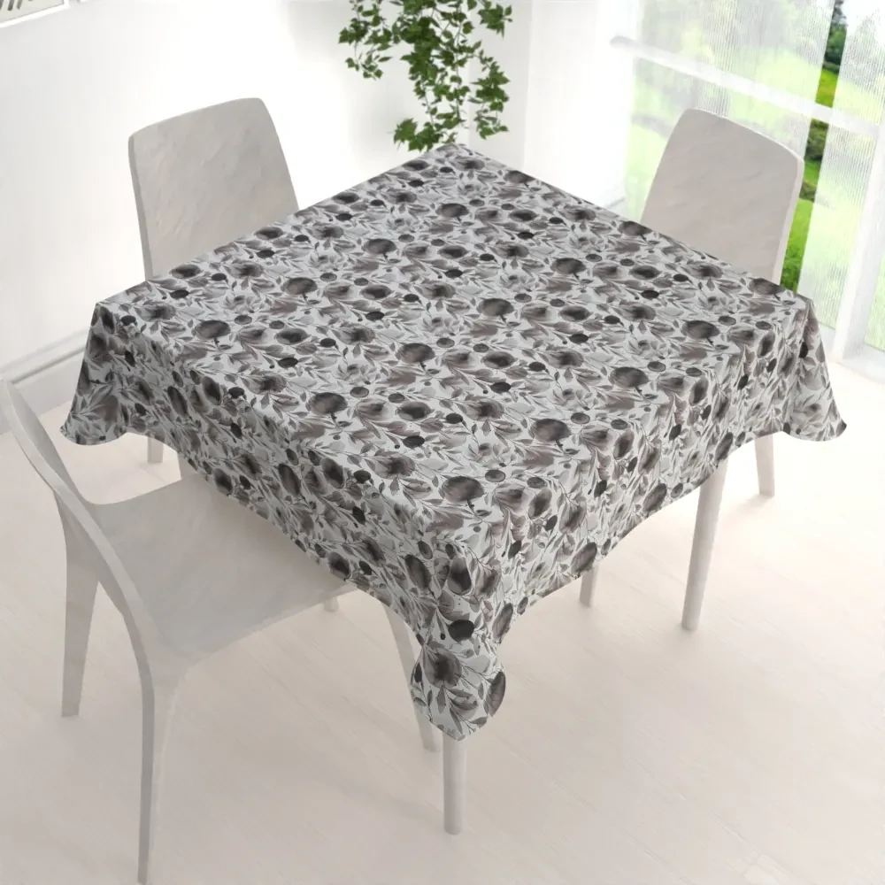 Biante Dekoračný štvorcový obrus Rongo RGP-504 Hnedé popínavé lístky na bielom 130x130 cm