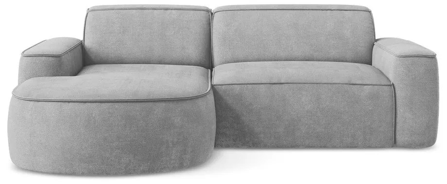 Svetlosivá ženilková rohová pohovka (ľavý roh/s leňoškou) Omao – Makamii