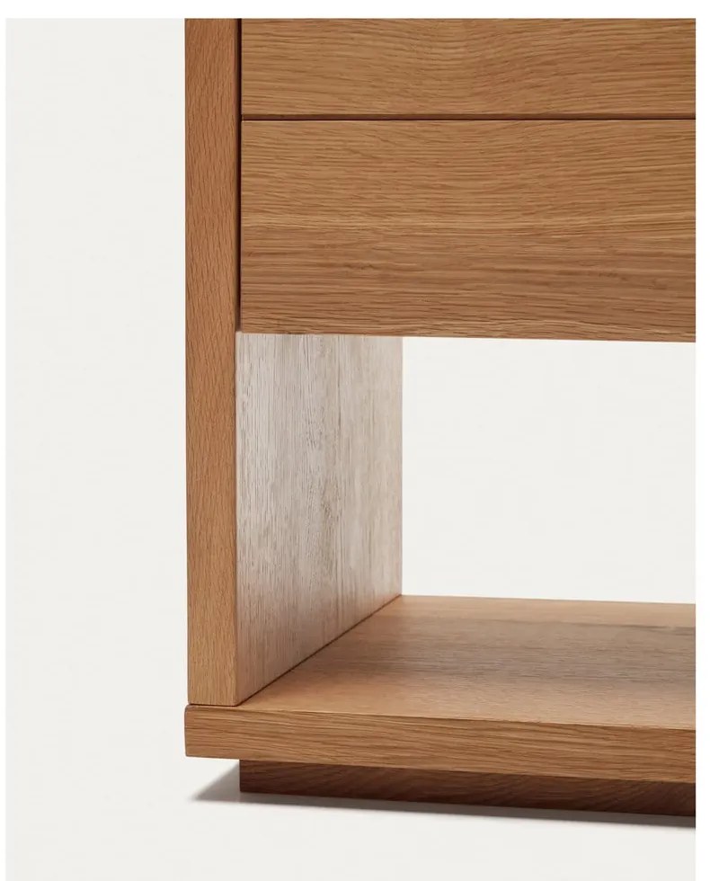 Nízka komoda v dekore duba v prírodnej farbe 200x74 cm Alguema – Kave Home