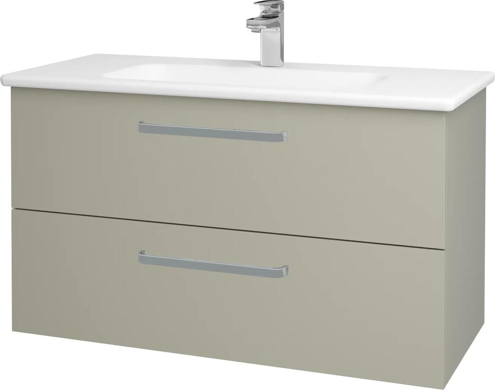Dřevojas - Koupelnová skříň GIO SZZ2 100 - M05 Béžová mat / Úchytka T01 / M05 Béžová mat (202781A)