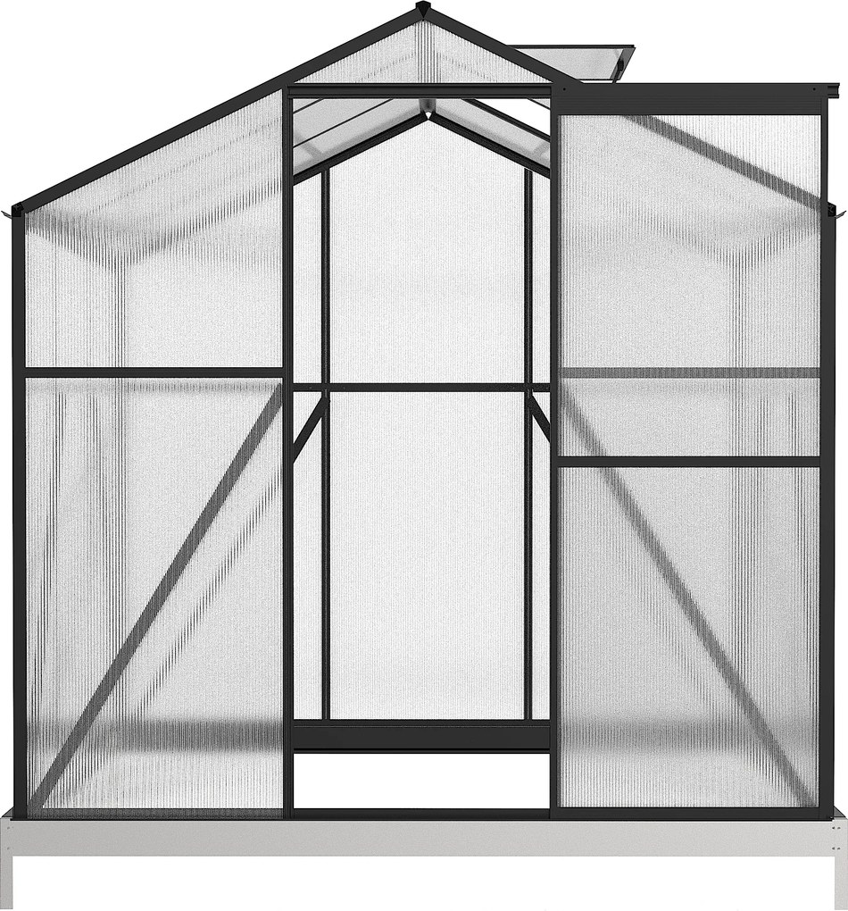 Skleník so základňou BestBerg BBGH-606B / 3,61 m² / 190 × 190 × 194 cm / čierna
