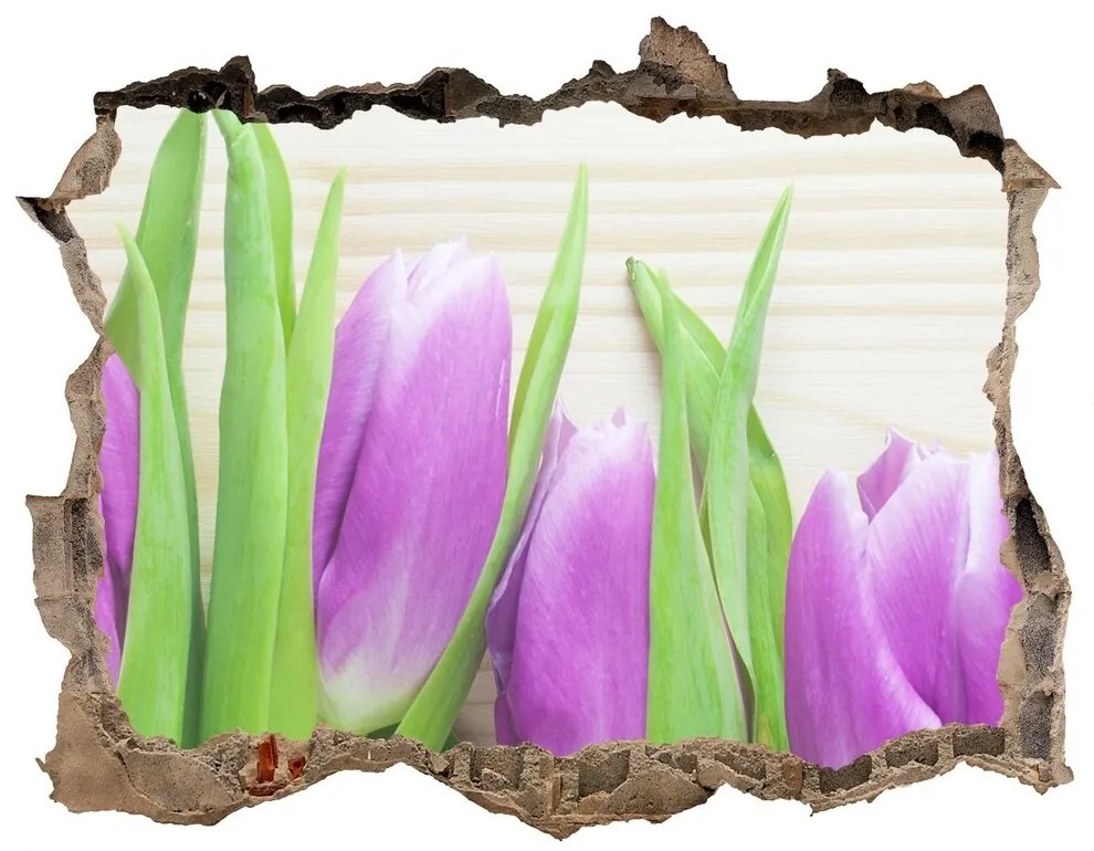 Samolepící díra nálepka Fialové tulipány nd-k-78755149