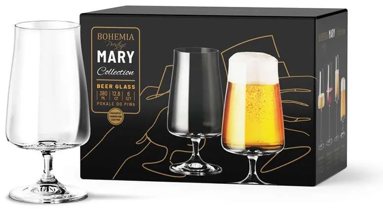 BOHEMIA PRESTIGE MARY POHÁR NA PIVO 380ML SADA 6KS