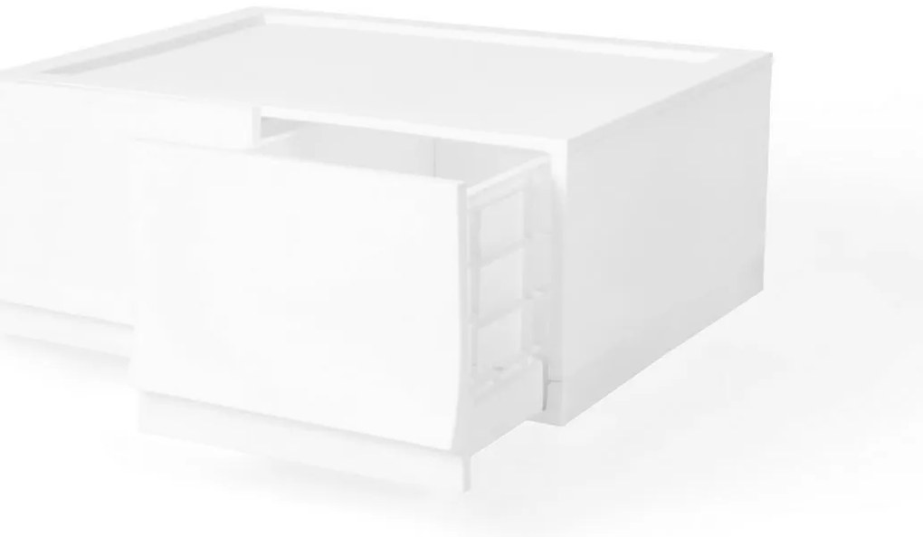 Modulárny úložný box Wave twin Snow bez koliesok  54,6 x 43,4 x 22 cm, široký - 2 zásuvky