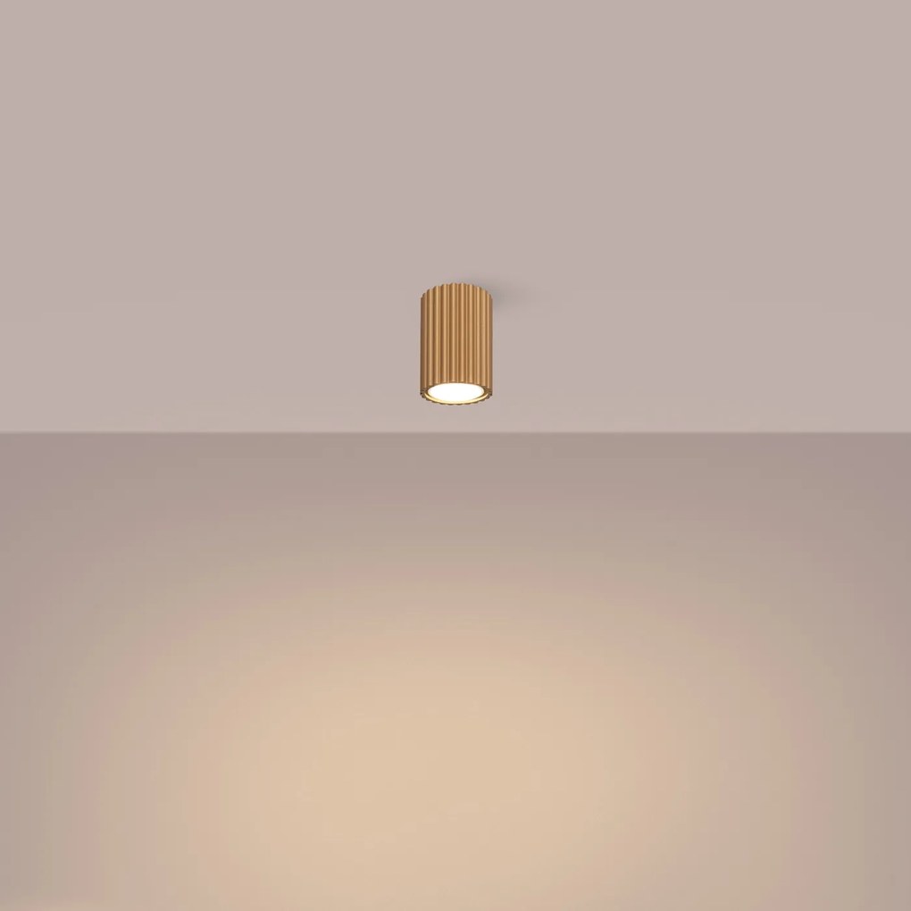 Stropné svietidlo Karbon, 1x zlaté kovové tienidlo, (10 cm)