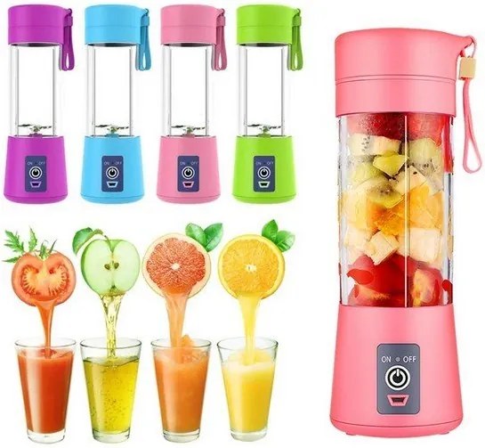 Blender Prenosný USB Smoothie mixér 380 ml Modrý