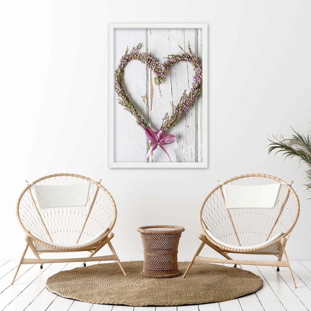 Gario Plagát Levanduľové srdce Farba rámu: Bez rámu, Rozmery: 30 x 45 cm