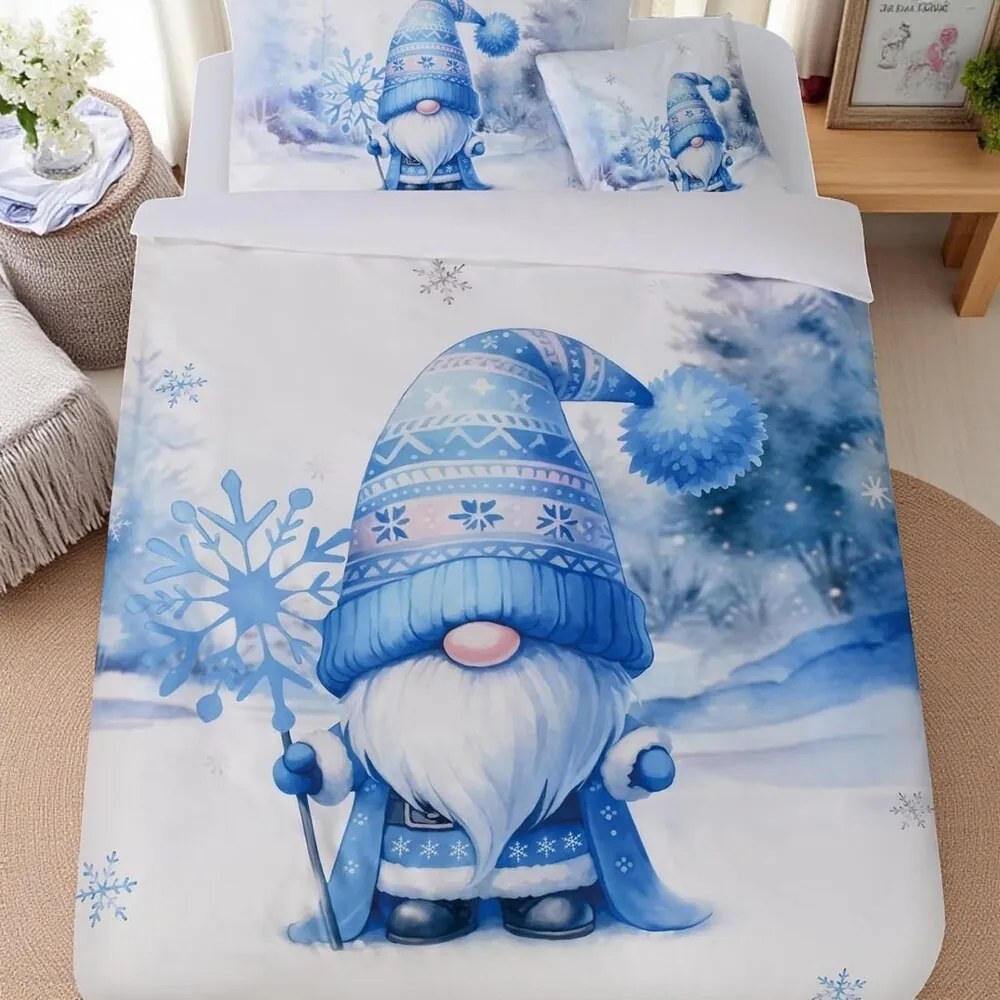Obliečky DEPPA BLUE GNOM 3-dielna sada 140x200 cm