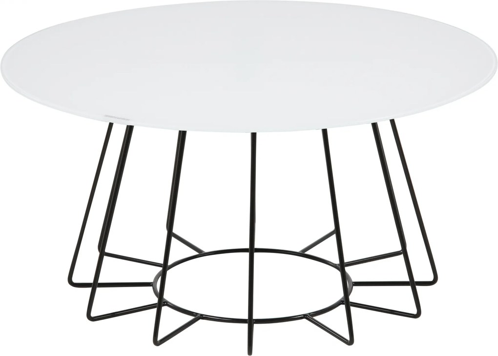 Bighome - Konferenčný stolík CASIA 80 cm, biela, čierna