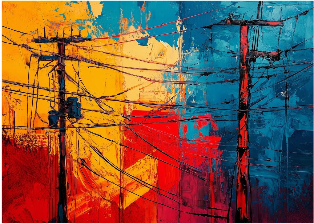 Obraz - Abstraktné elektrické vedenie (70x50 cm)