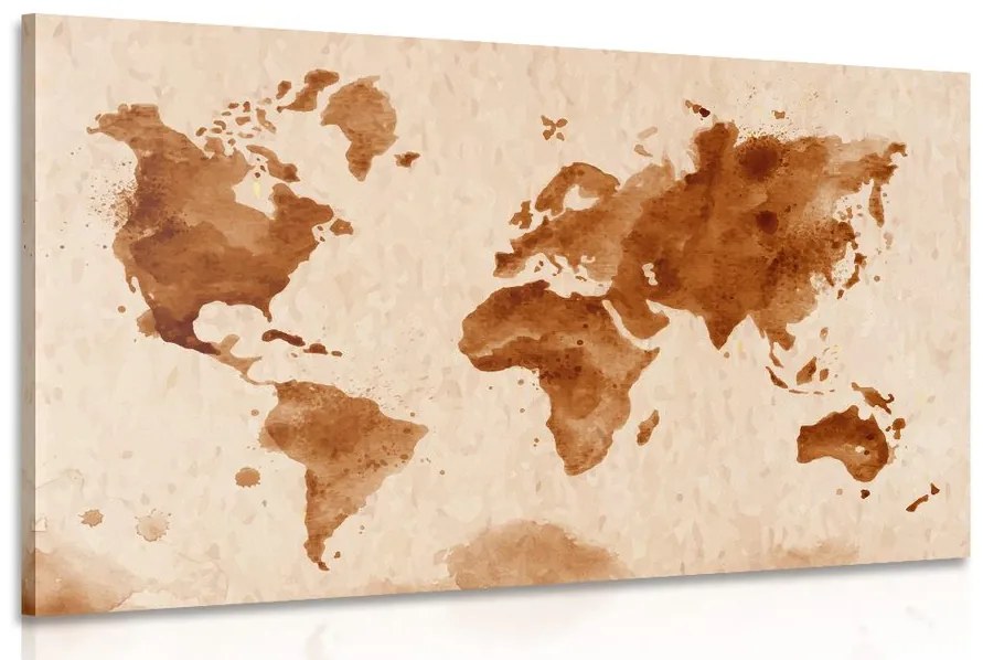 Obraz mapa sveta v retro prevedení Varianta: 90x60