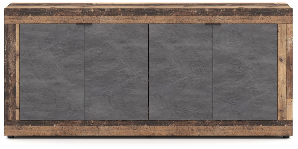 Komoda Lunea 180 cm šedá/dub Matera tmavý