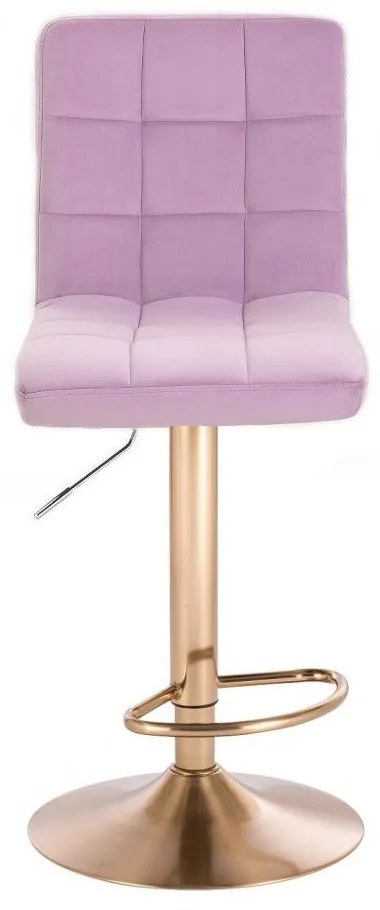 LuxuryForm Barová stolička TOLEDO VELUR na zlatom tanieri - levanduľa
