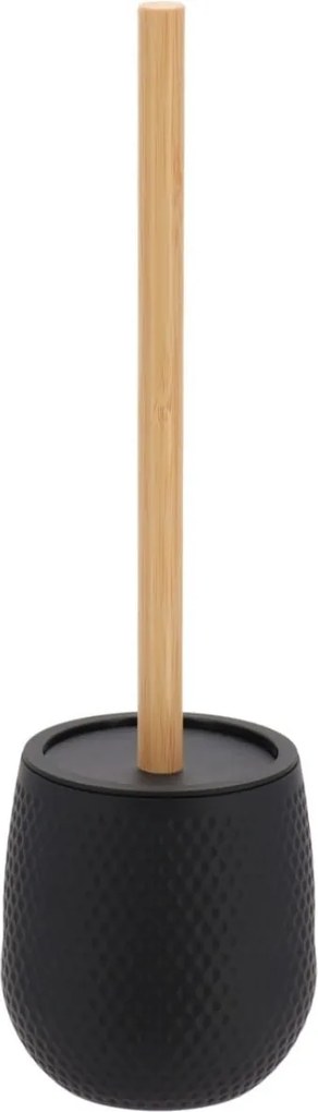 Sada kúpeľňových doplnkov Tova, čierna/s drevenými prvkami