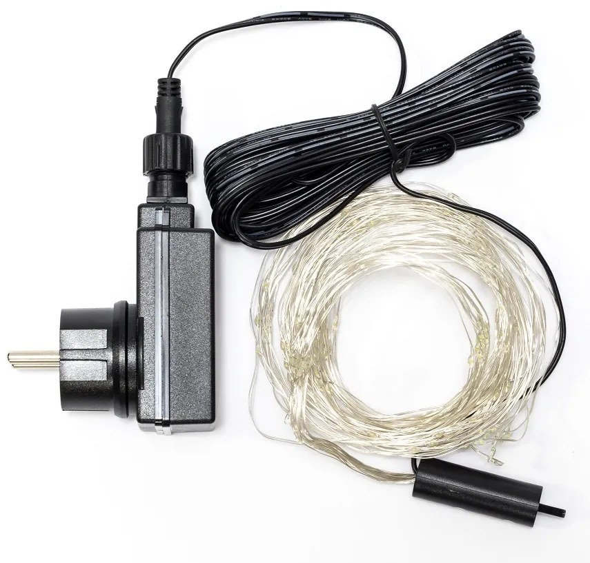 DECOLED LED světelný řetěz, 12 x 1,5 m, ledově bílá, 180 diod