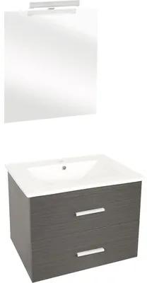 Kúpeľňová zostava Differenz Luka 60 cm dub sivý s LED