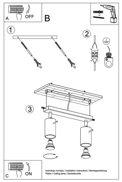 Sollux SL.0088 - Bodové svietidlo RING 2 2xGU10/10W/230V biela