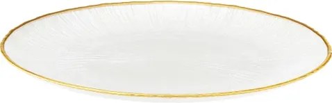 Plytký tanier Dia 28 cm, biela/zlatá%
