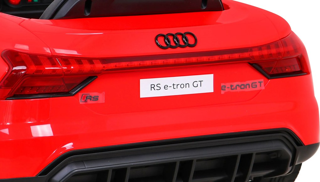 Ramiz Elektrické autíčko Audi RS E-Tron GT pre deti červené + diaľkové ovládanie + pohon 4x4 + rádio MP3 + LED + EVA