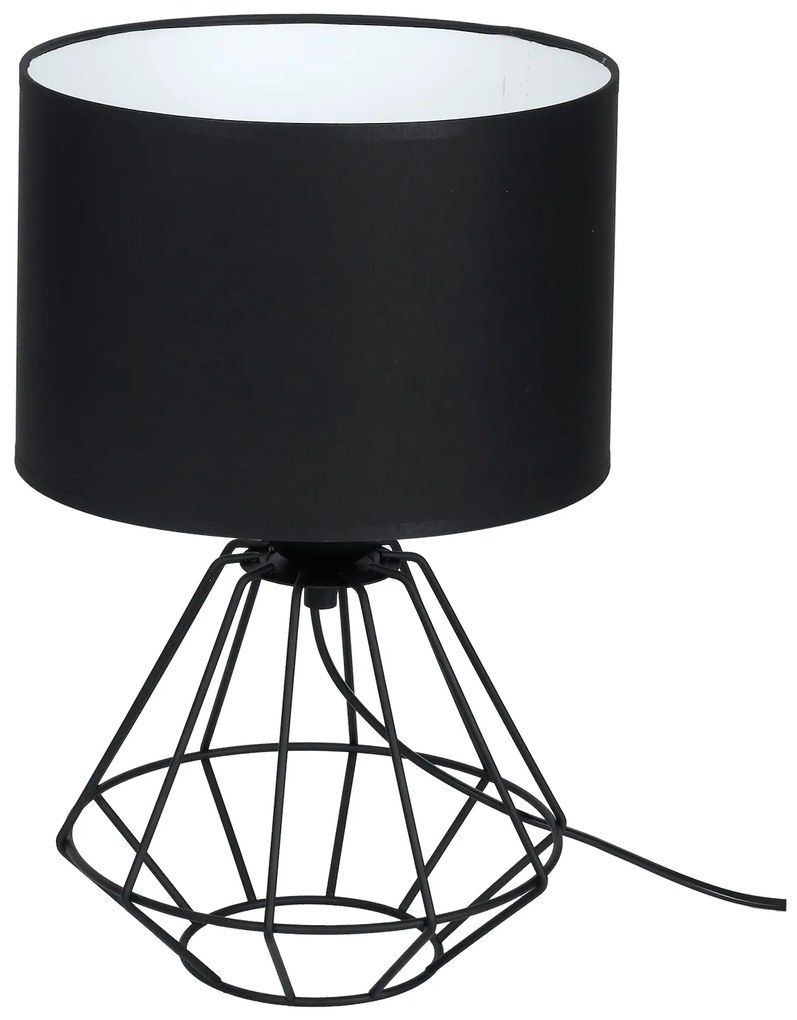 Stolná lampa Colin, 1x čierne textilné tienidlo, b