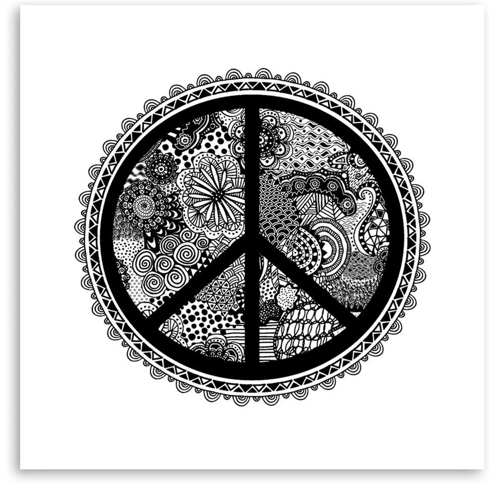 Gario Obraz na plátne Čiernobiely znak mieru - Andrea Haase Rozmery: 30 x 30 cm