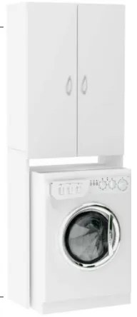 Erga Vera, skrinka nad práčku 64x25x189cm, biela , ERG-207-B-06002