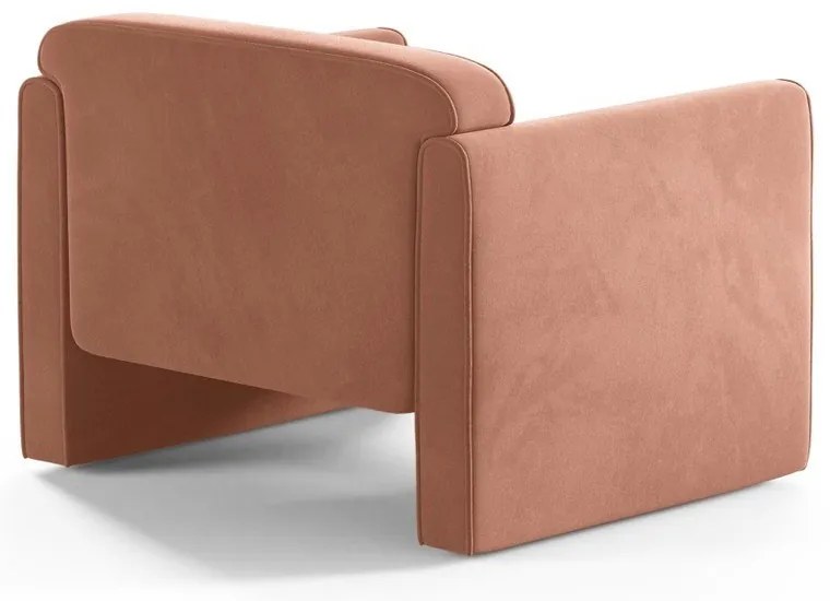 Ružové zamatové kreslo Abby – Micadoni