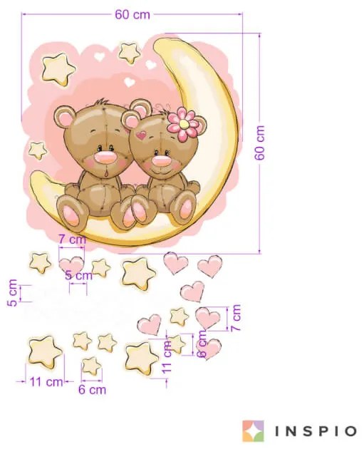 Nálepka - Medvede na mesiačiku