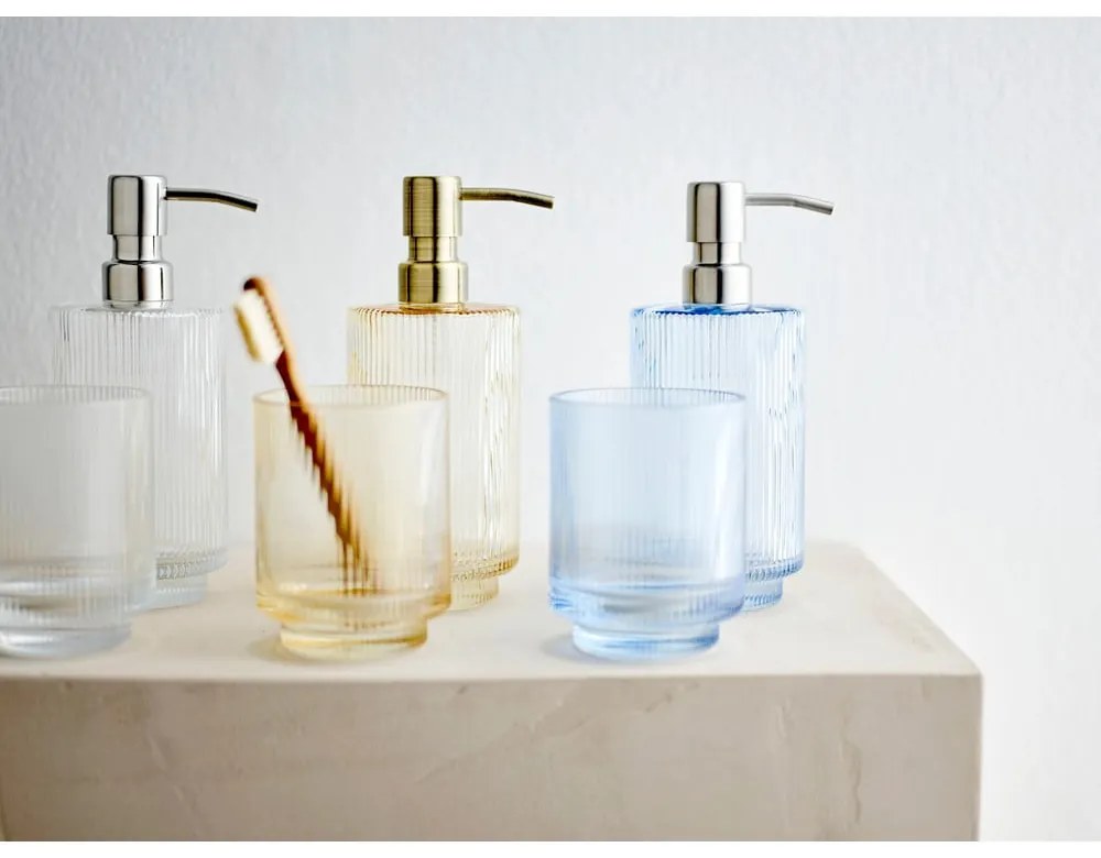 Modrý sklenený téglik na zubné kefky Clarity - Södahl