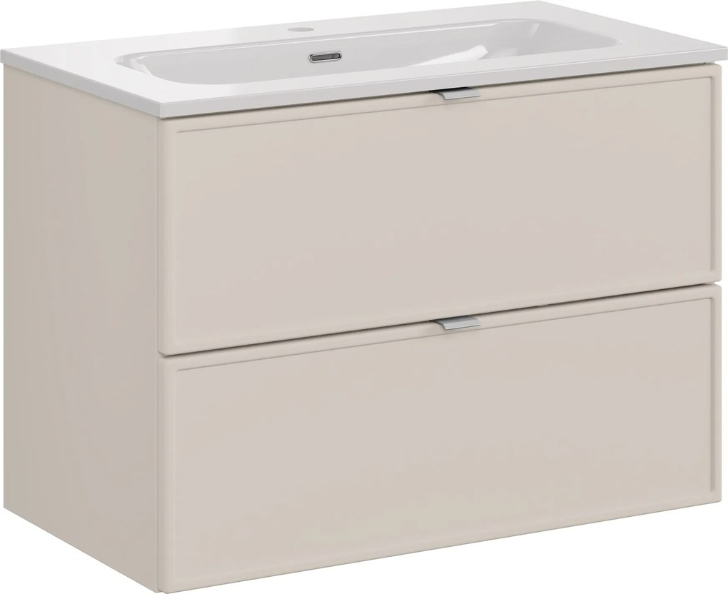 Comad Kúpeľňová skrinka s keramickým umývadlom Bella Cashmere 80 cm - kašmír