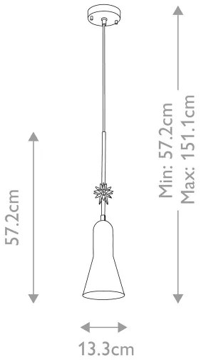 Elstead ETOILE-P-S-MB - Luster na lanku ETOILE 1xE27/60W/230V pr. 13,3 cm čierna