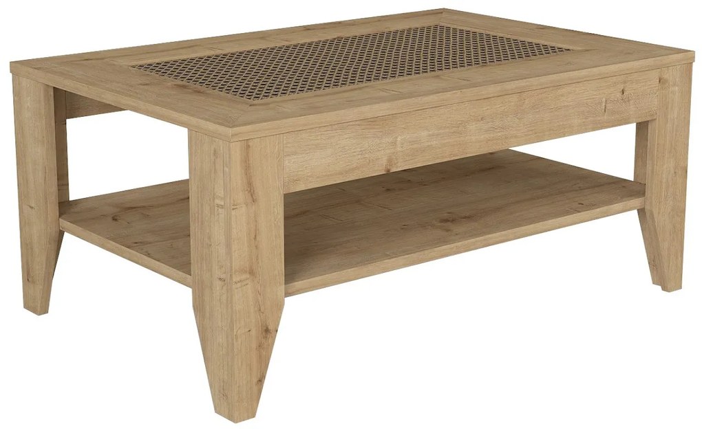 Dizajnový konferenčný stolík Ikaika 90 cm vzor dub
