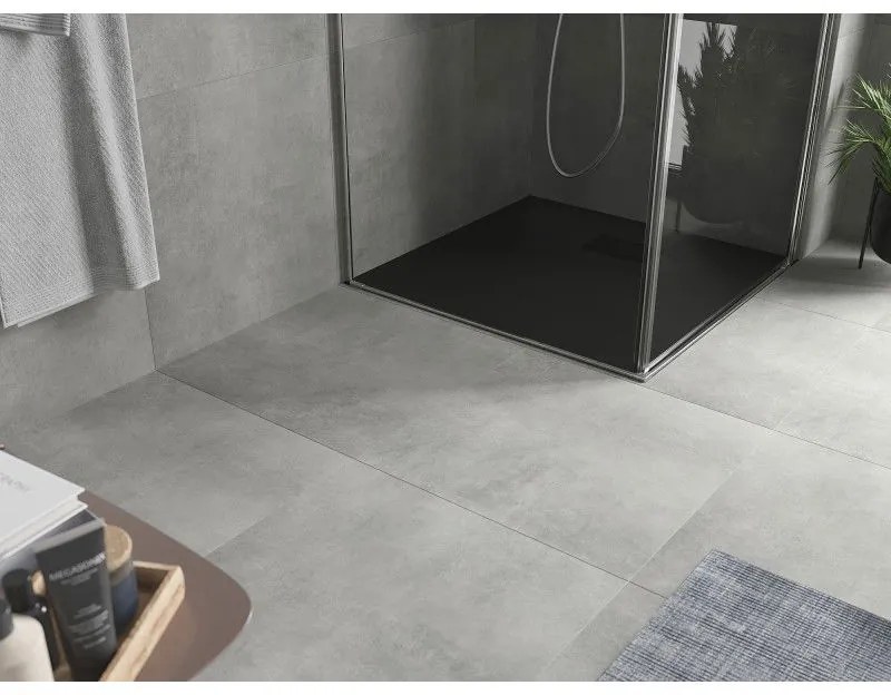 Mexen Hugo, štvorcová sprchová vanička SMC 80 x 80 cm, čierna, čierna krytka, 42708080-B